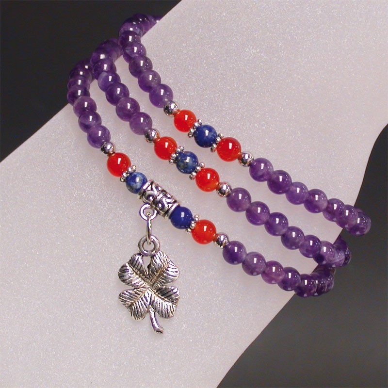 Bracelet 3 rangs trefle plusieurs coloris