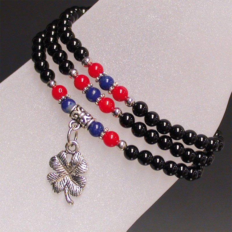 Bracelet 3 rangs trefle plusieurs coloris