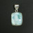 Pendentif larimar sur argent 0.925 rhodié