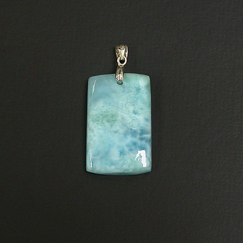 Pendentif larimar T2 argent 0.925 rhodié