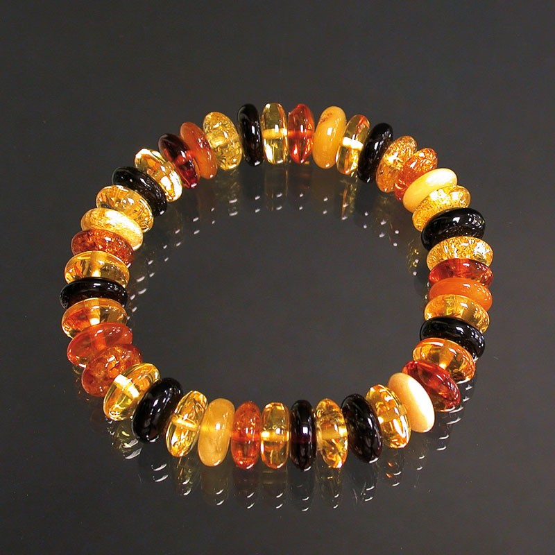 Bracelet De Cheville En Ambre De La Baltique - 14 Cm - Pierre Naturelle Polie - Fermeture Sécurisée - Fait Main - 8