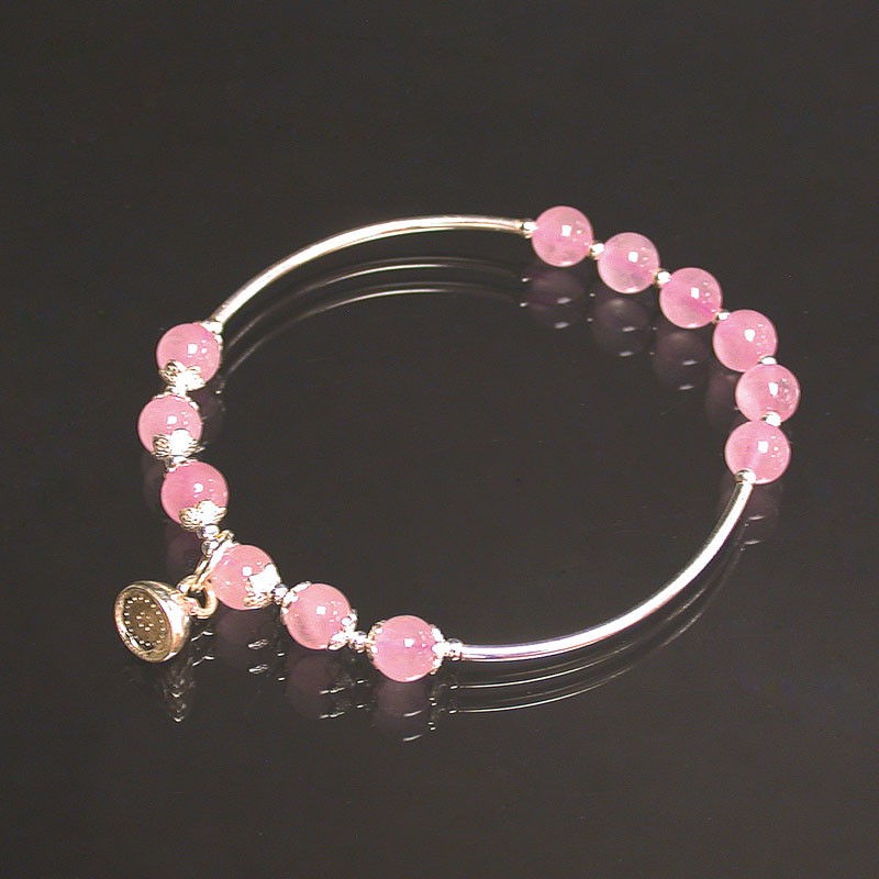 Bracelet argent 0.925 améthyste, grenat ou quartz rose