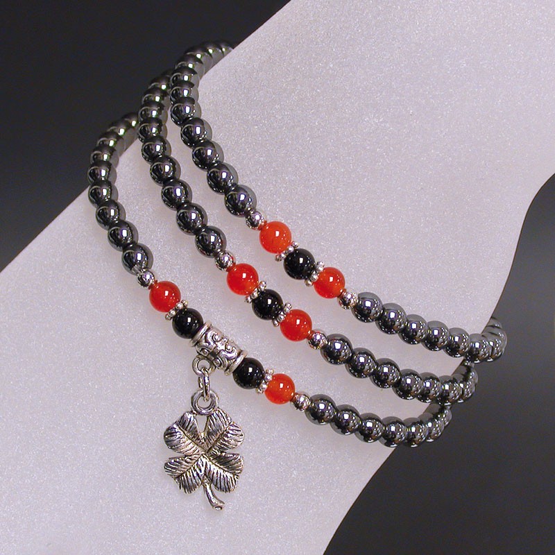 Bracelet 3 rangs trefle plusieurs coloris