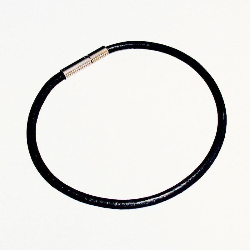 Bracelet cuir 3mm fermoir baïonnette acier magnétique lot 5