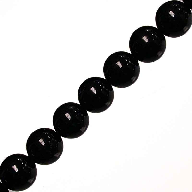 Collier tourmaline noire perles de 4 à 10mm 42 à 45cm