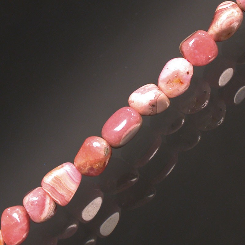 Collier rhodochrosite grains