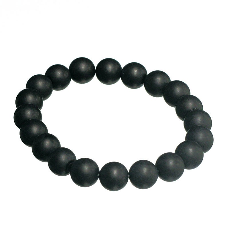 Bracelet onyx homme 10mm dépoli