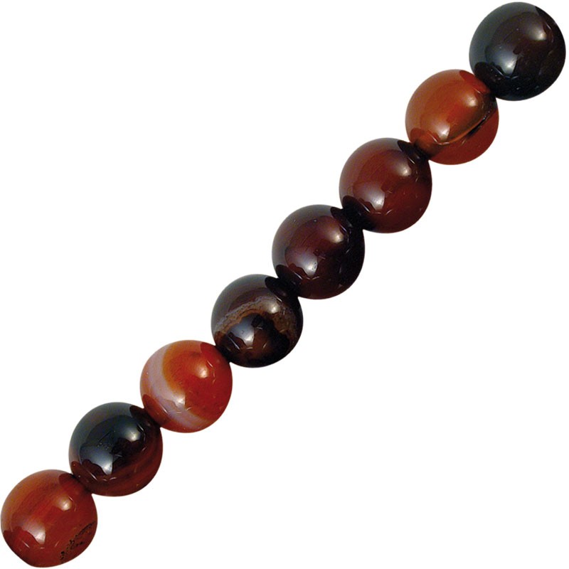 Collier agate rubanée 4 à 12 mm