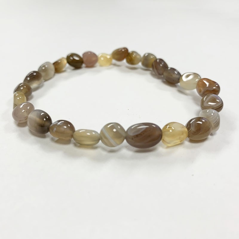 Bracelet agate naturelle grains lot de 4