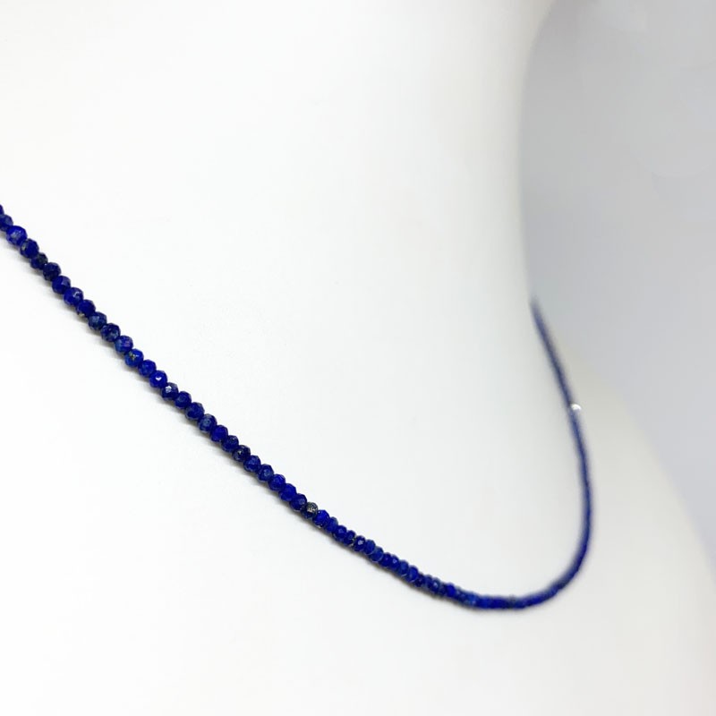 Collier Lapis 2 mm facetté argent 0.925