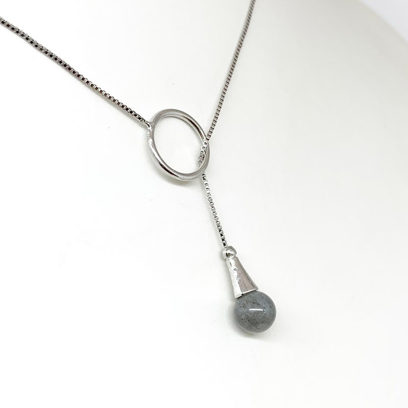 Collier argent 0.925 et labradorite