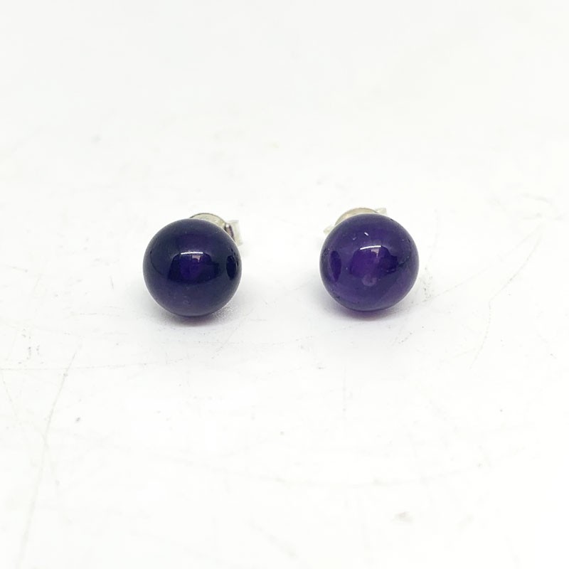 Puces d'oreilles Amethyste 8 mm