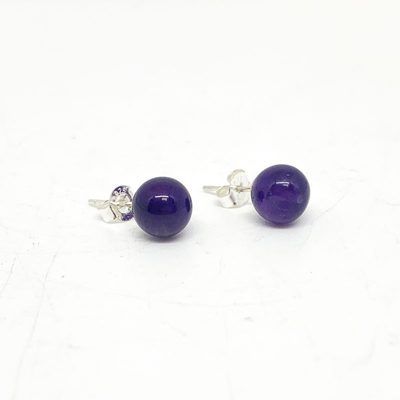 Puces d'oreilles Amethyste 8 mm