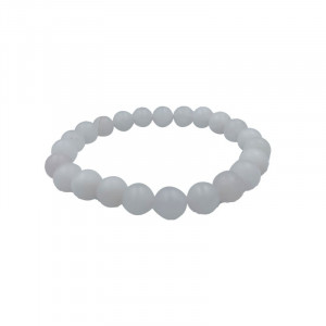 Bracelet quartz rose 6 ou 8mm dépoli