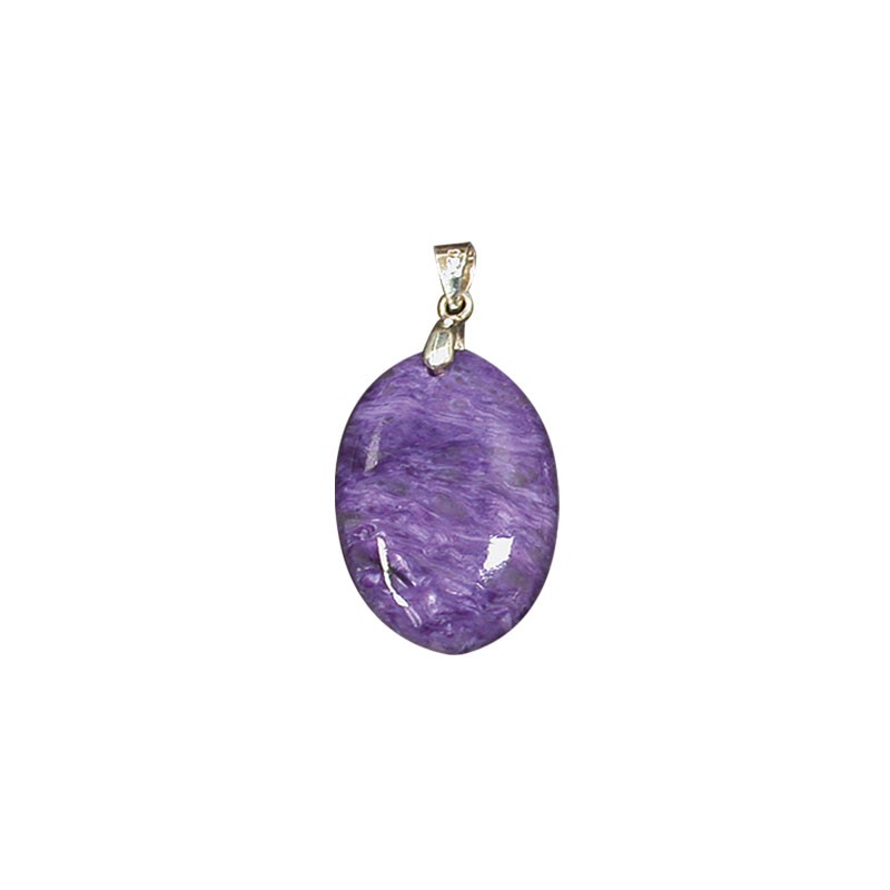 Pendentif charoite T2 argent 0.925 rhodié