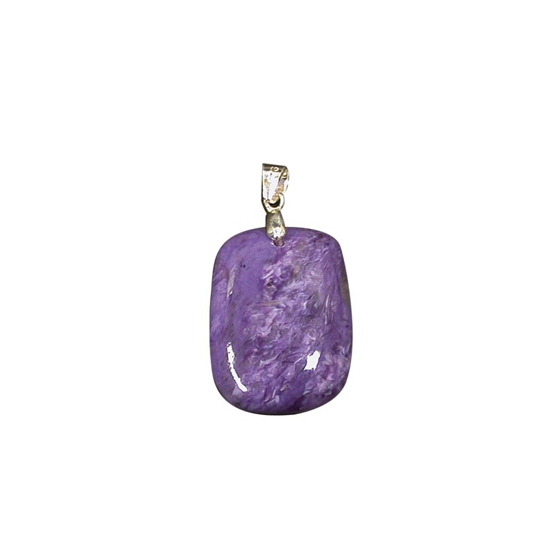 Pendentif charoite T2 argent 0.925 rhodié