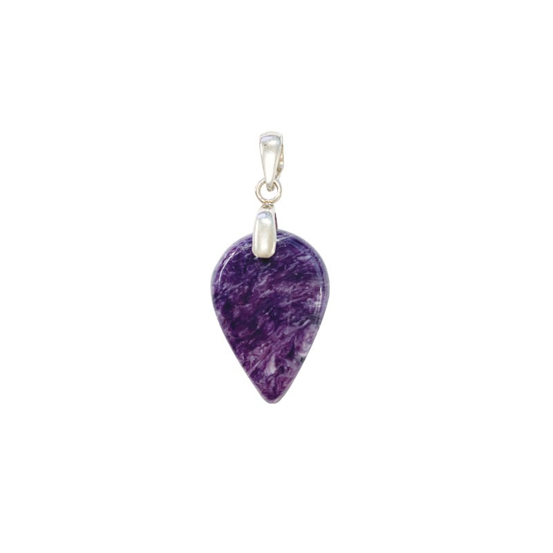 Pendentif charoite T2 argent 0.925 rhodié