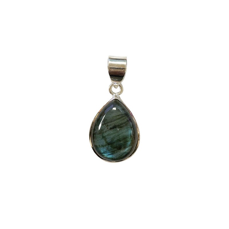 Pendentif Labradorite sur argent 0.925 rhodié