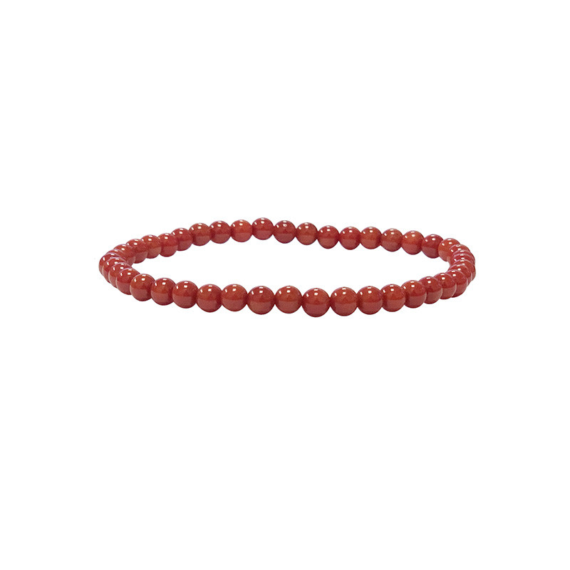 Bracelet bambou de mer teinté rouge boules de 4 à 8 mm