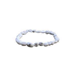 Bracelet Howlite blanche grains lot de 4