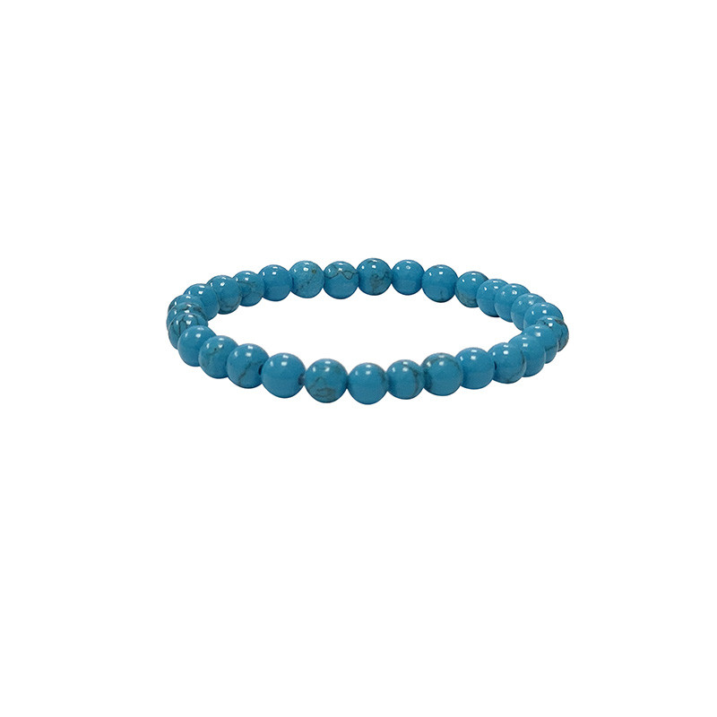 Bracelet Howlite teintée bleue turquoise boules 4 à 12 mm