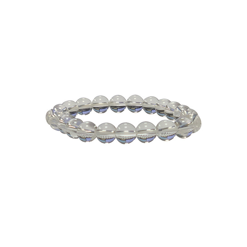 Bracelet Cristal de roche craquelé - boules de 8 à 14 mm