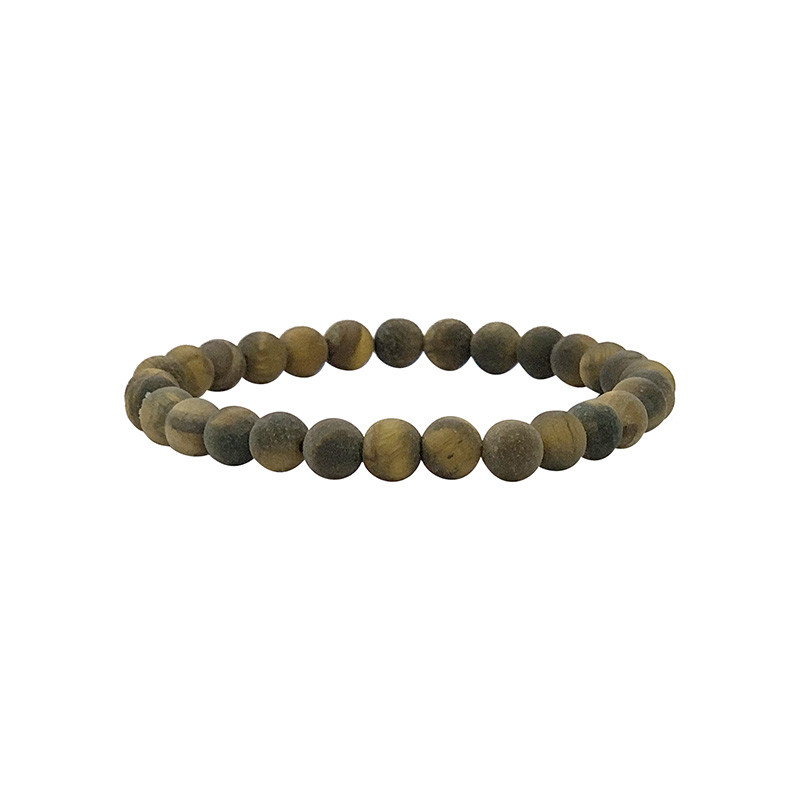 Bracelet œil de tigre 6 ou 8 mm dépoli