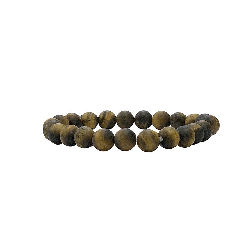 Bracelet œil de tigre 6 ou 8 mm dépoli