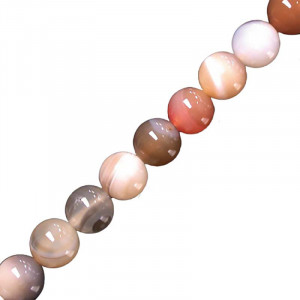 Collier agate naturelle 4, 6 ou 8 mm - 42cm