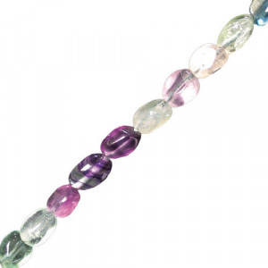 Collier fluorite multicolore grains