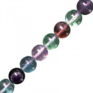 Collier fluorite boules 4 à 14 mm - 42cm