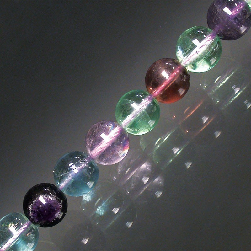 Collier fluorite boules 4 à 8 mm - 42cm