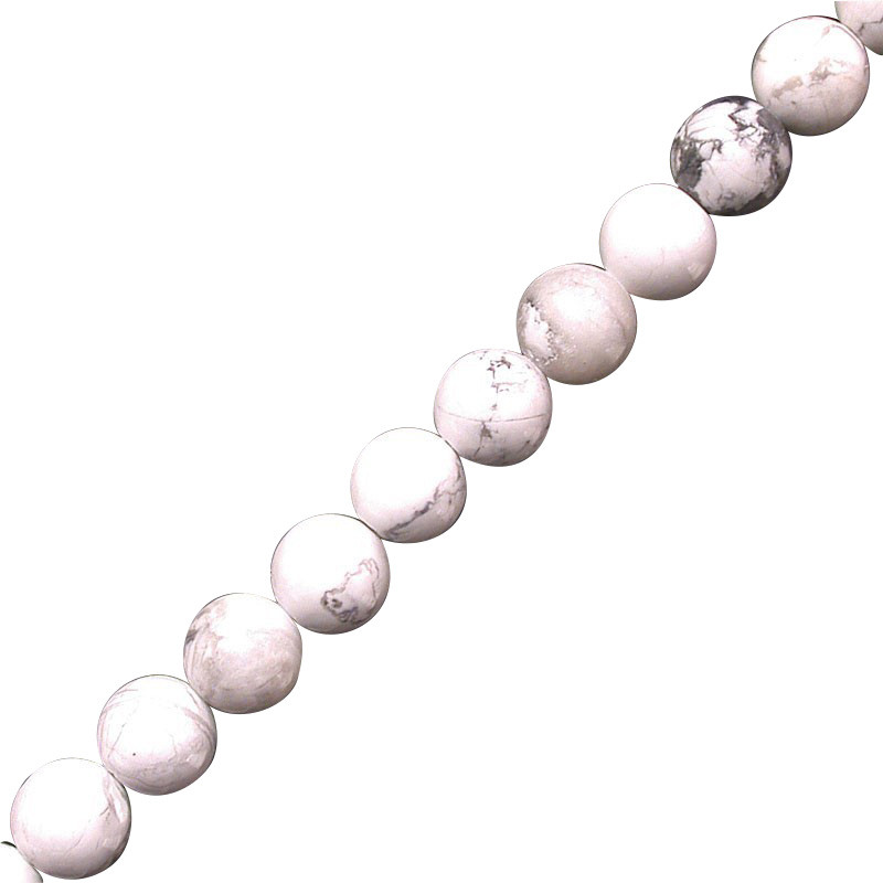 Collier howlite boules 4 à 8 mm - 42cm