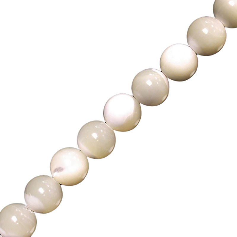 Collier nacre boules 6 à 8 mm - 42cm