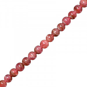 Collier rhodochrosite boules 4 et 6 mm - 42cm