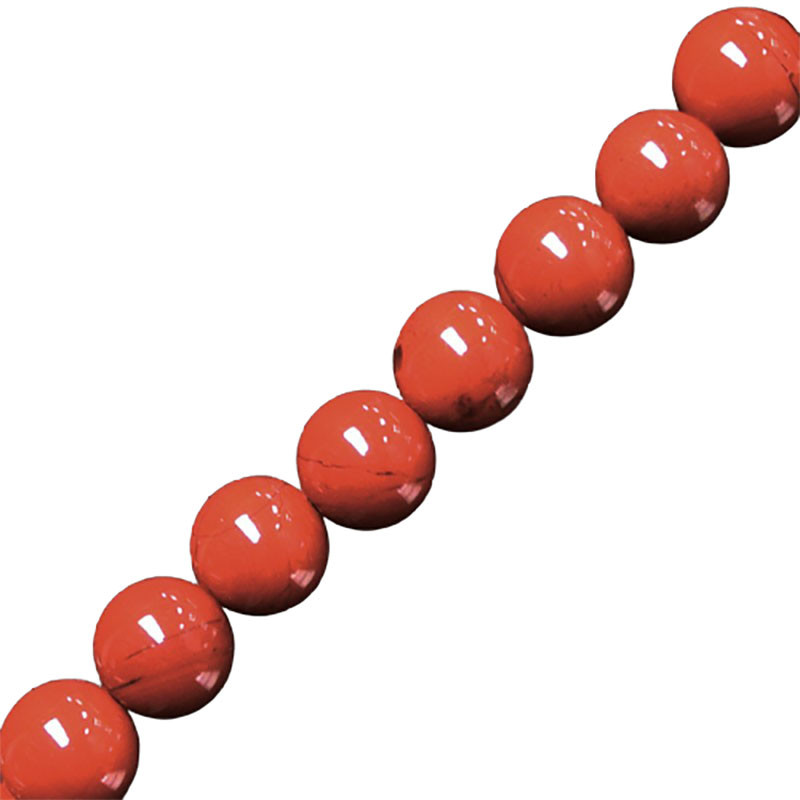 Collier jaspe rouge 42cm - Boules de 4 à 10 mm