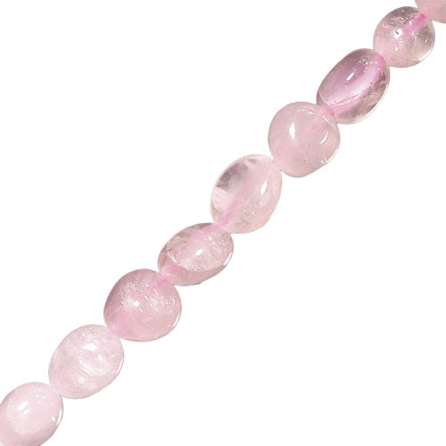 Quartz rose collier grains 45 cm