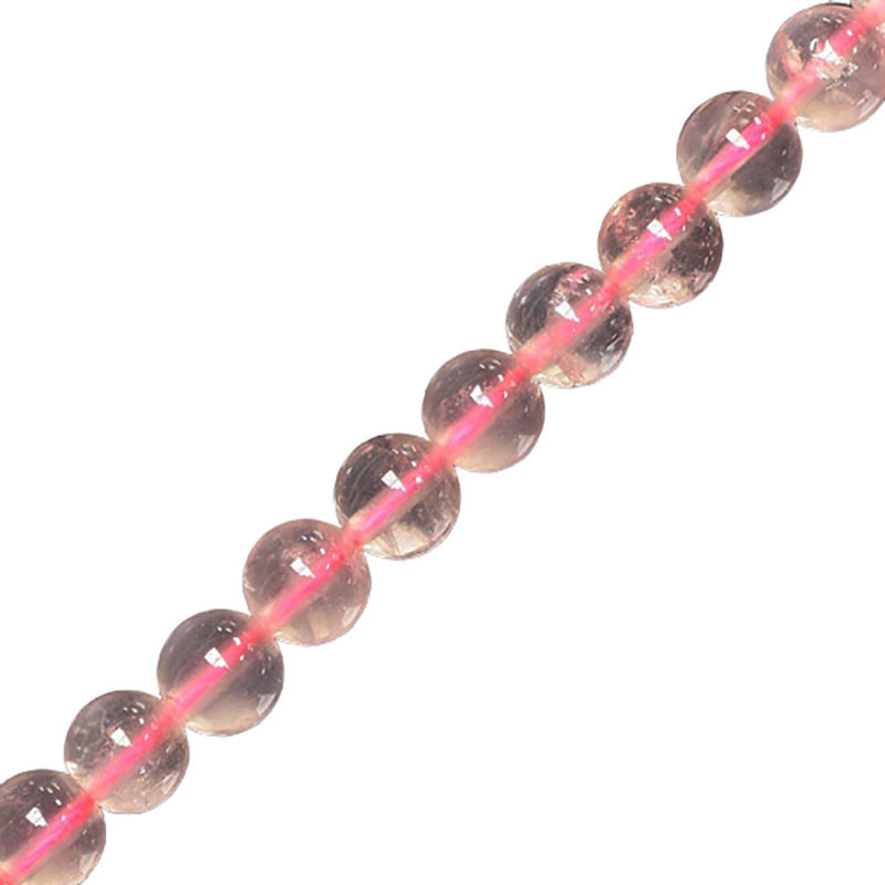 Collier quartz rose boules 4 à 16 mm - 42cm