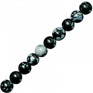 Collier obsidienne mouchetée boules 4 à 8 mm - 42cm