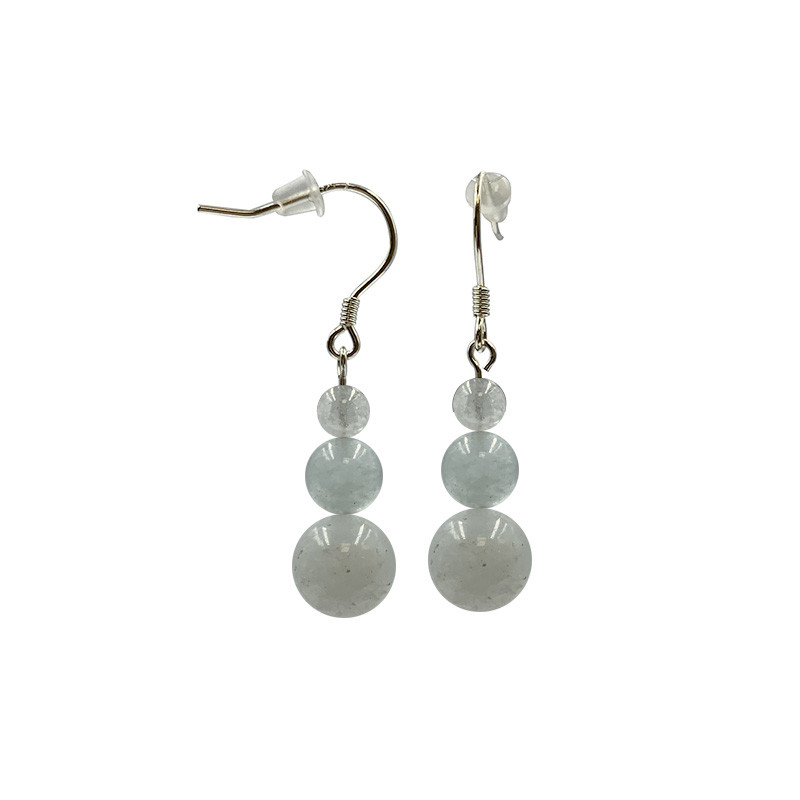 Boucles d'oreilles en argent différentes matières (3 paires)