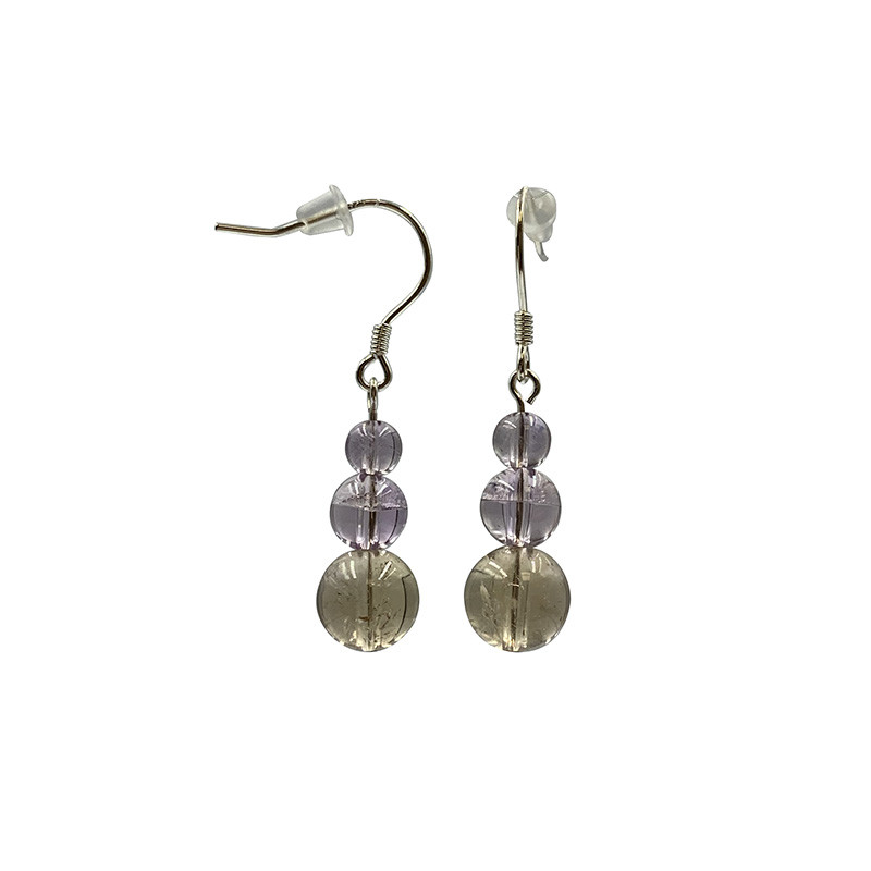 Boucles d'oreilles en argent différentes matières (3 paires)