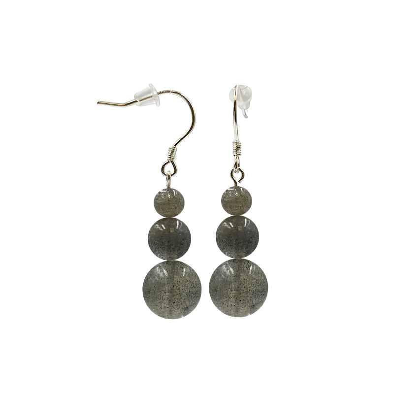 Boucles d'oreilles en argent différentes matières (3 paires)