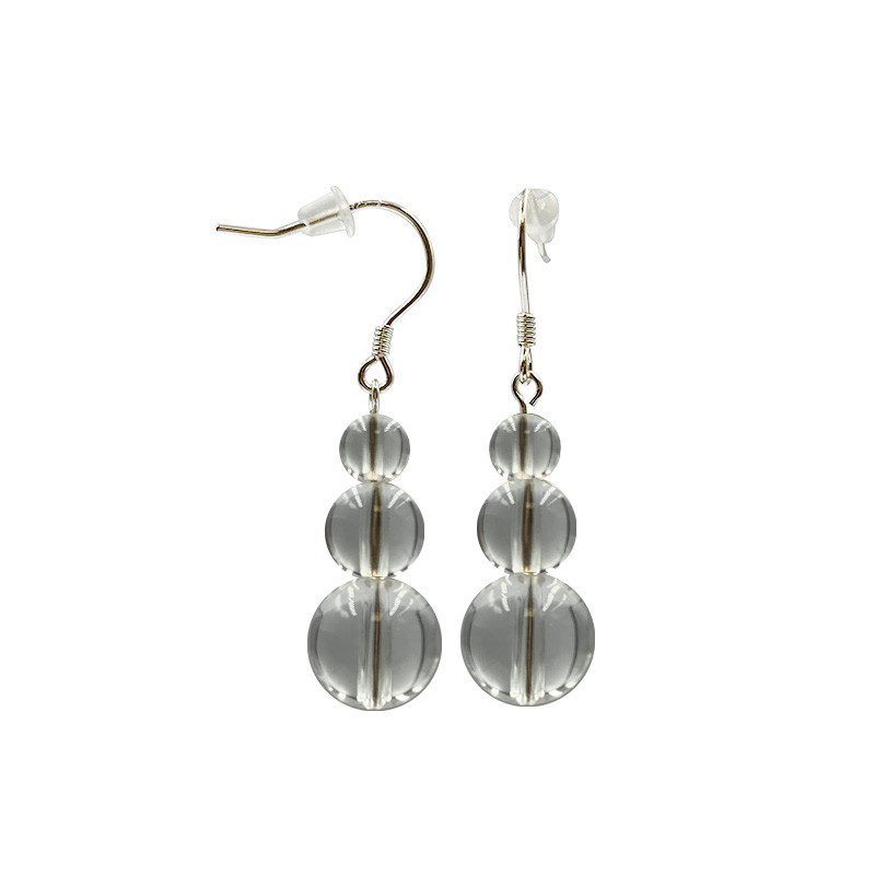 Boucles d'oreilles en argent différentes matières (3 paires)