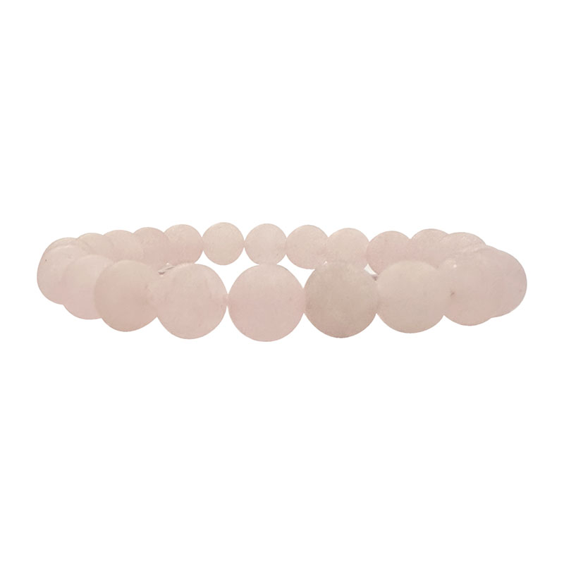 Bracelet quartz rose 6 ou 8mm dépoli