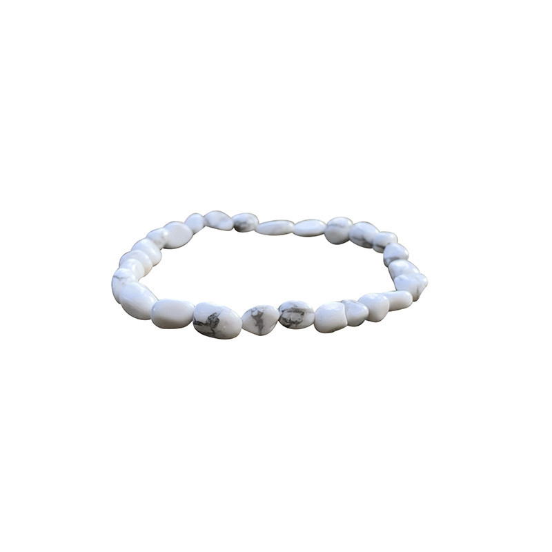Bracelet Perles Howlite Blanche - Sur Mesure - Homme/Femme/Enfant