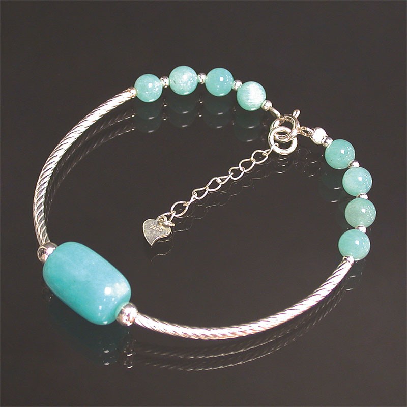 Bracelet argent 0.925 améthyste ou amazonite