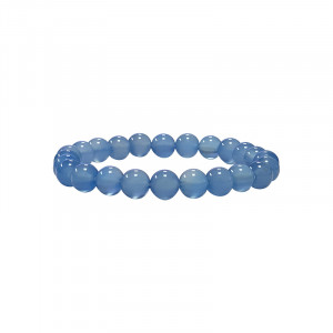 Agate bleue teintée - Bracelet - boule de 4 à 8 mm