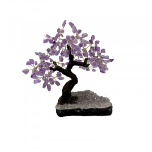 Bonsai en pierres Amethyste env. 30 cm