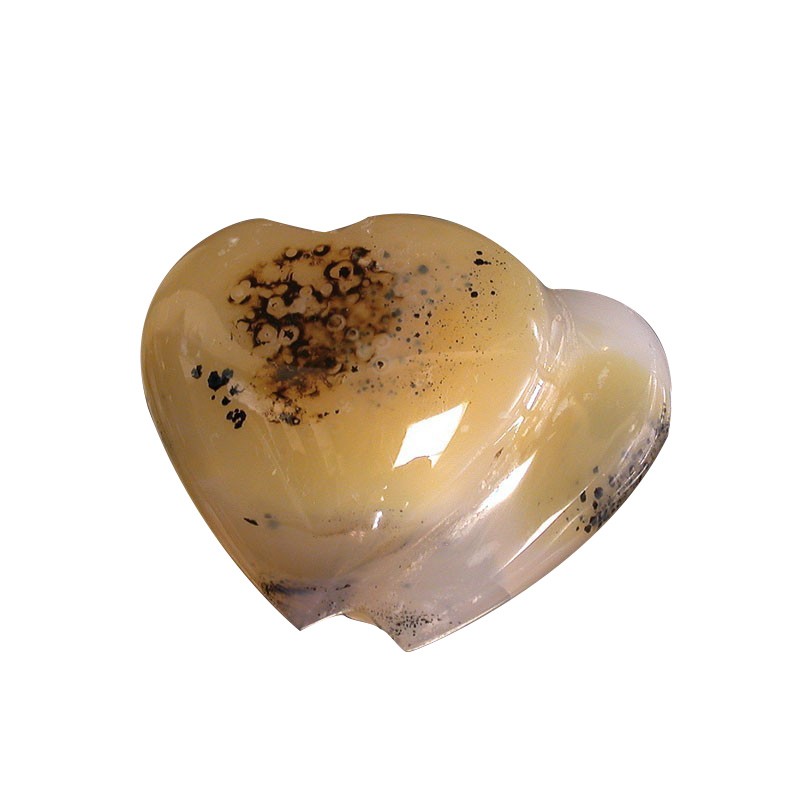 Coeur Doublé en Agate Naturelle