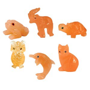 Animaux sélénite 4cm lot 10 pcs assorties